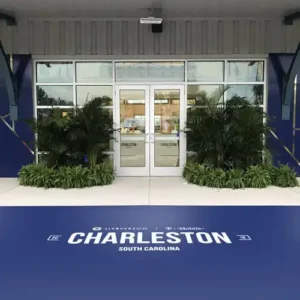 Concrete floor graphic for event