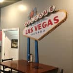 Custom cut wall graphic in shape of Welcome to Las Vegas sign