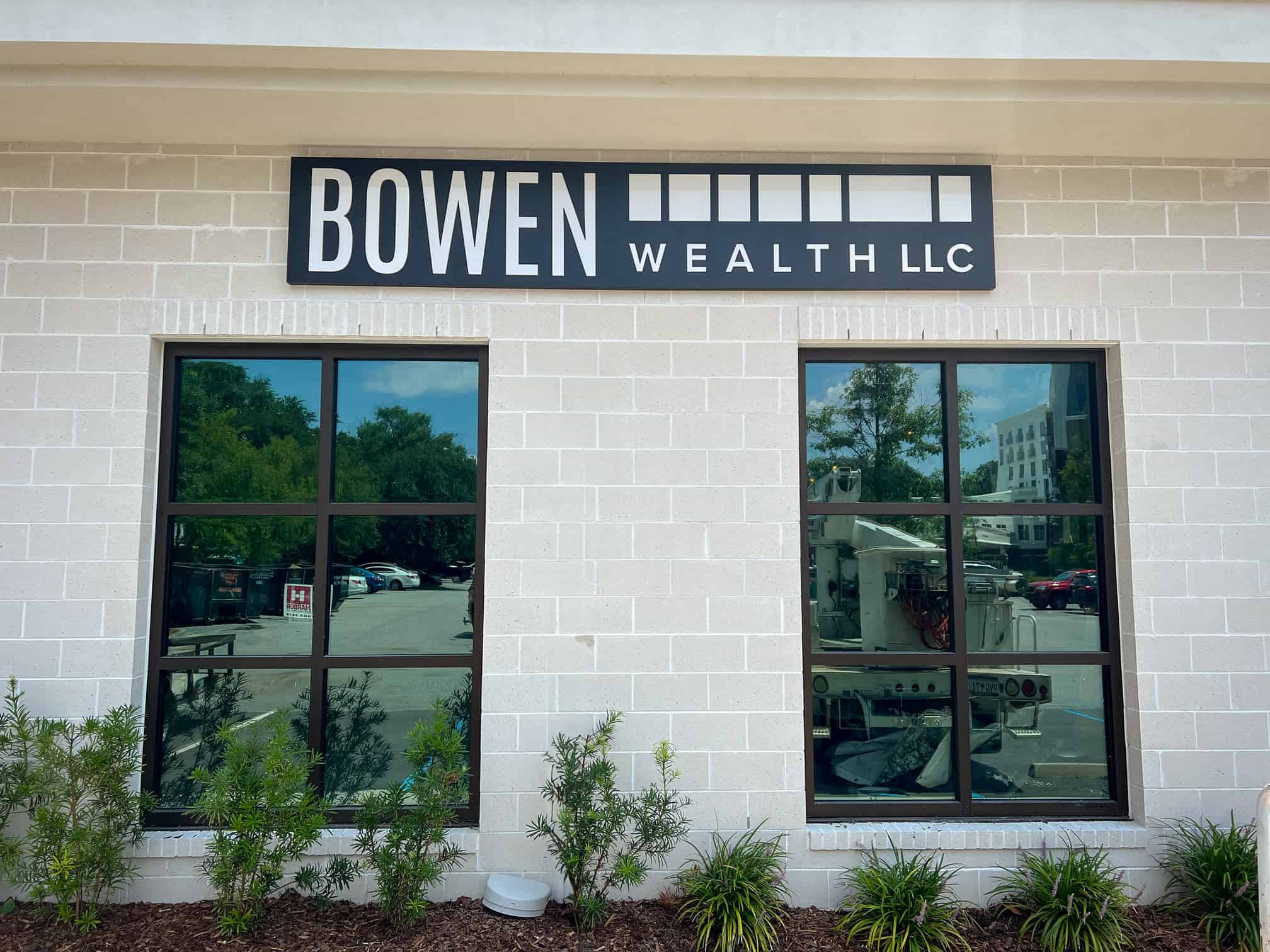 Mounted Dimensional Letter Sign for Bowen Wealth LLC