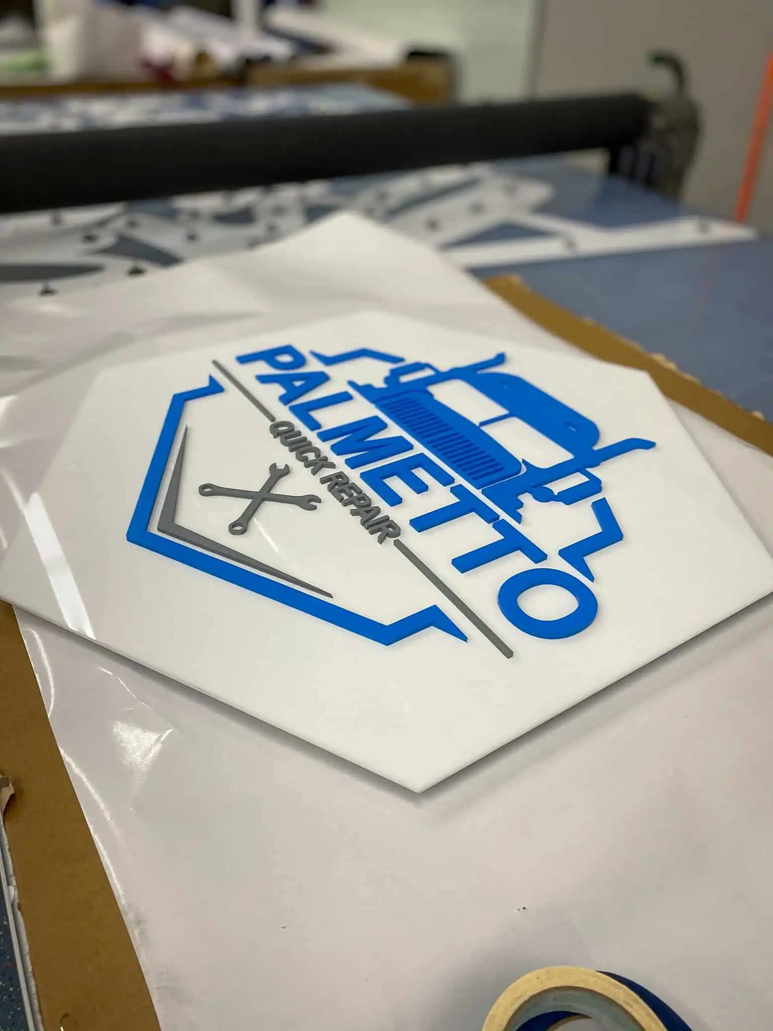 Acrylic Dimensional Sign for Palmetto Quick Repair