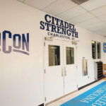 Wall Decals of Logos for The Citadel's Training Facility