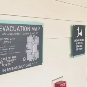 Evacuation Maps printed on Acrylic for East West Partners New Development