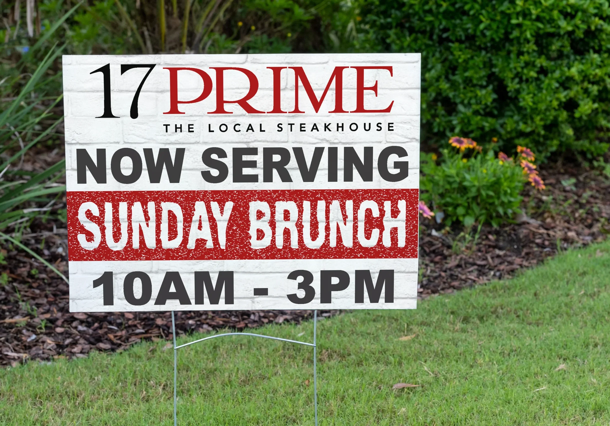 Yard Sign for 17 Prime Steakhouse
