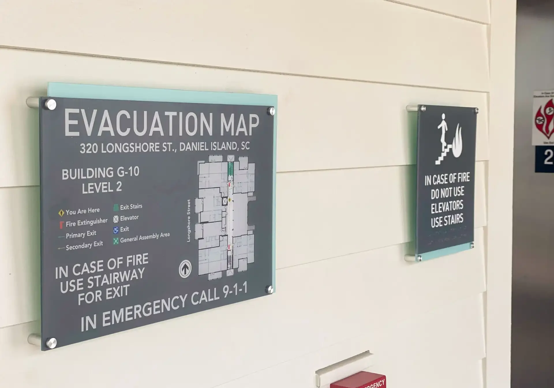 Evacuation Maps printed on Acrylic for East West Partners New Development