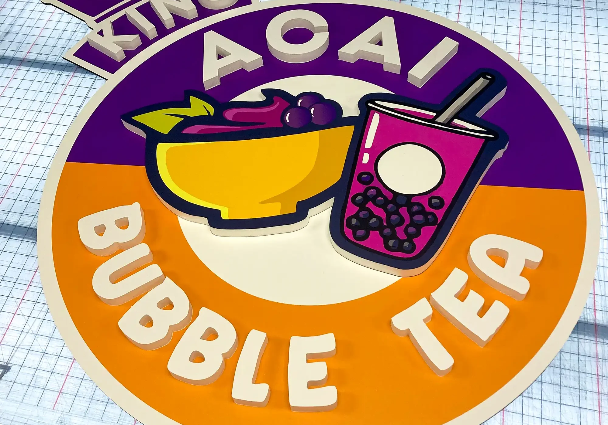 Dimensional Foam Sign for King Acai