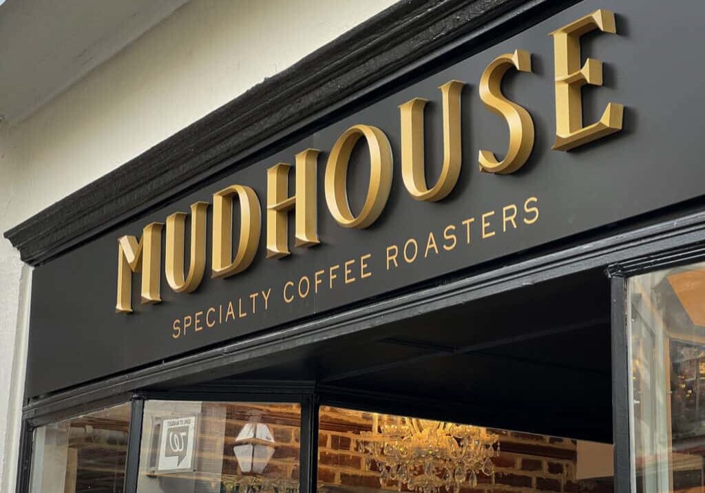 Prism Dimensional Sign for Mudhouse Coffee